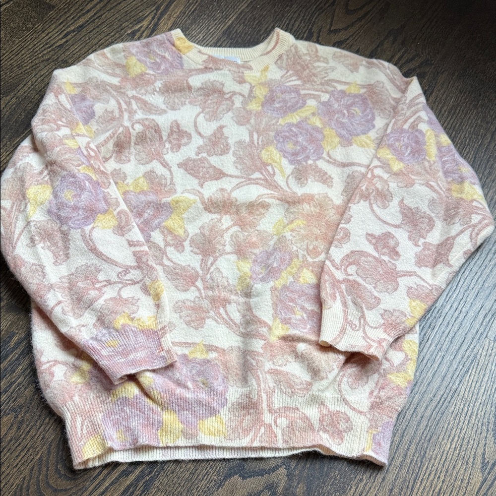 Altopiano Italy Pastel Floral Crew Neck Sweater